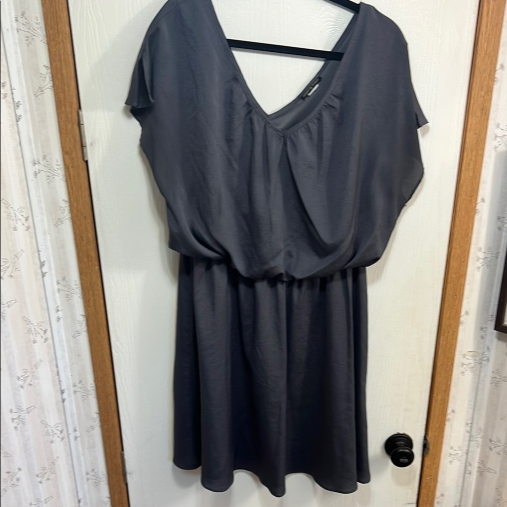 Black V-Neck Dolman Sleeve Mini Dress